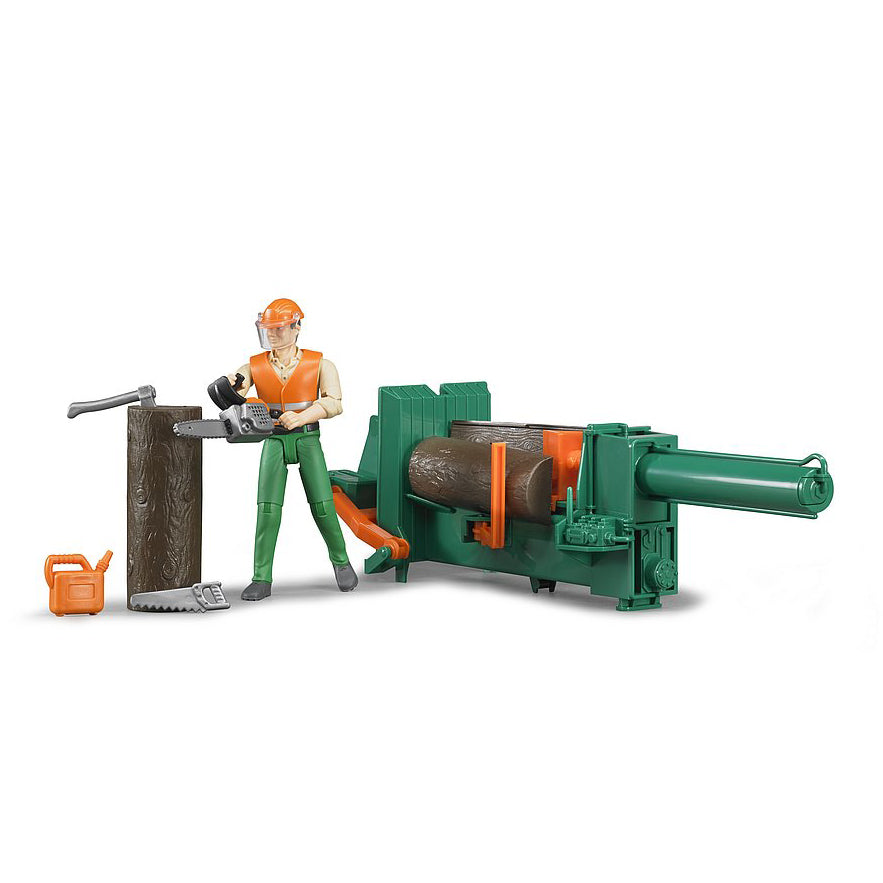 Bruder bworld Figure Set with Log Splitter & Tools