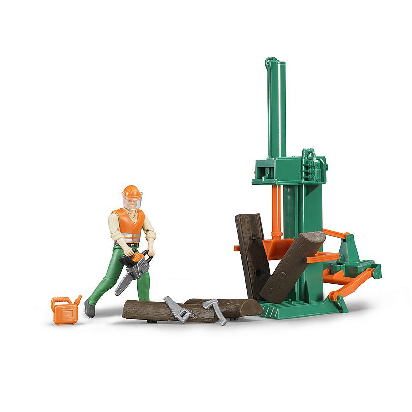 Bruder bworld Figure Set with Log Splitter & Tools