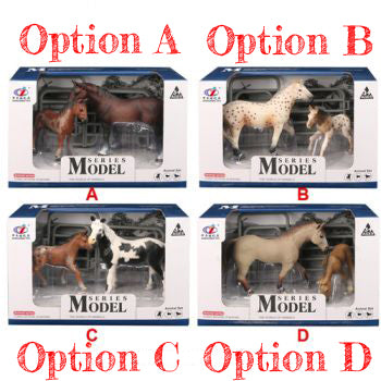 FARM ANIMALS HORSE & FOAL SET WITH ACCESSORIES ASSORTED