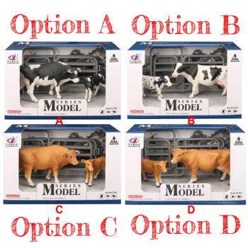 FARM ANIMALS COW WITH CALF WITH ACCESSORIES ASSORTED