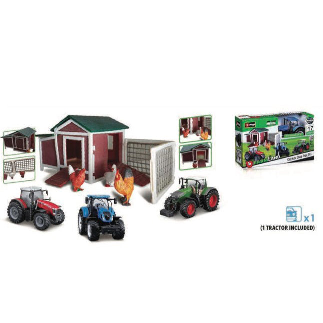 BBURAGO 10cm Chicken Coop with Tractor
