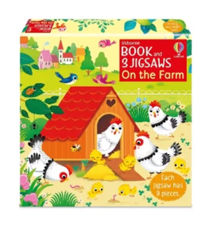 Usborne Book and 3 Jigsaws - On the Farm