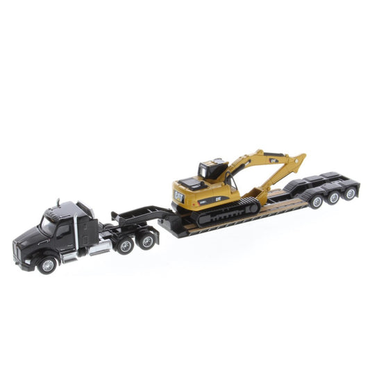 Kenworth 680 truck & Lowboy with 590 Wheel Loader 1:87 scale