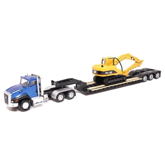 CAT CT660 Cab Tractor & Lowboy with Excavator 1:87 scale