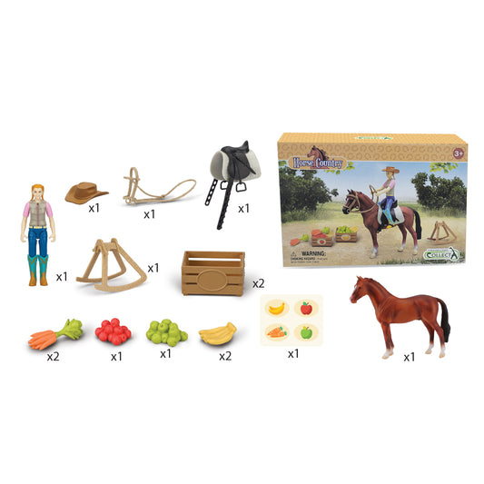 COLLECTA COWGIRL RIDER INCL HORSE & ACCESSORIES