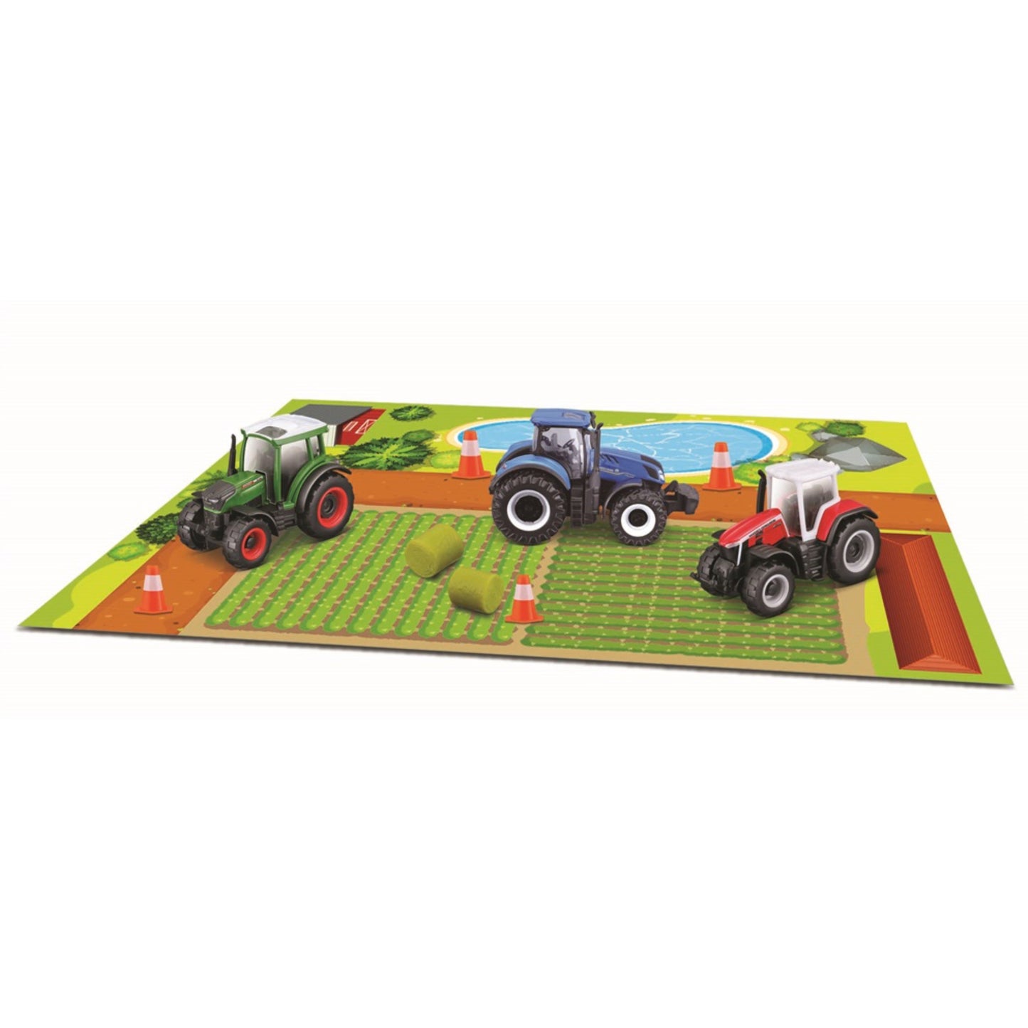 Farm Tractor Play Set with Playmat Mini 7.5cm