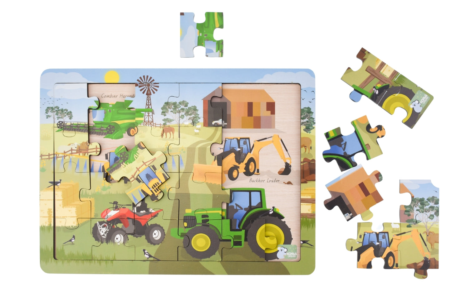 AUSSIE FARM VEHICLES JIGSAW PUZZLE 24PCS