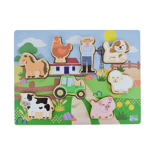 Wooden Chunky Aussie Farm Animal Puzzle