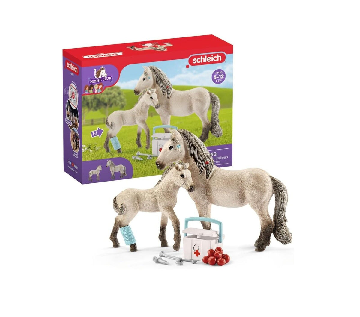 Schleich - Hannah's First-Aid kit includes Icelandic horse and foal