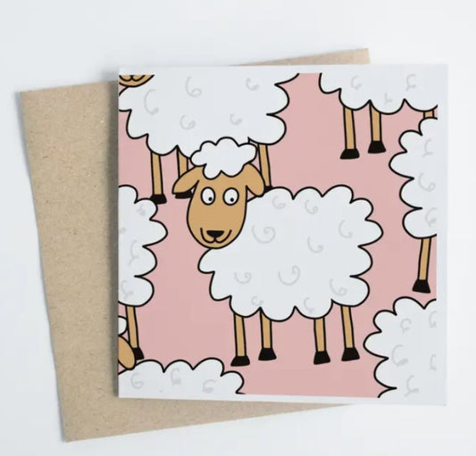Sheep At Happy Farm - Greeting Card