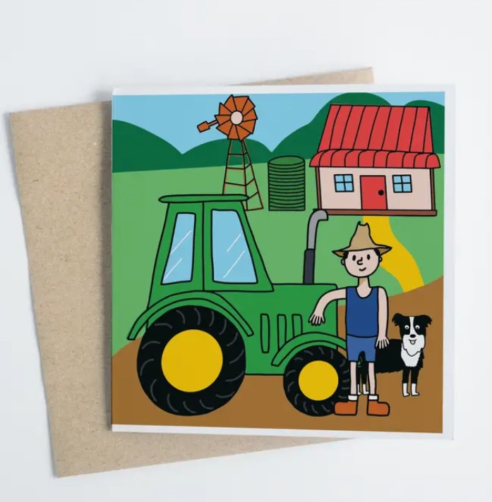 Farmer At Happy Farm - Greeting Card