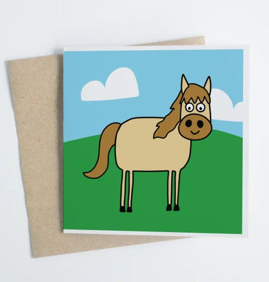 Horse At Happy Farm - Greeting Card