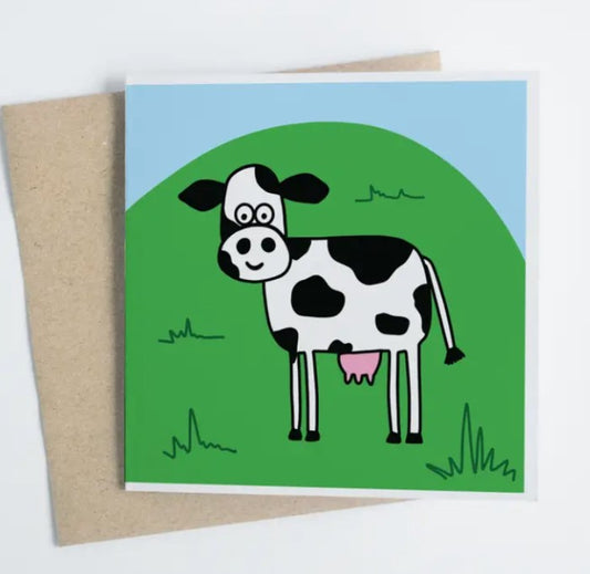 Cow At Happy Farm - Greeting Card