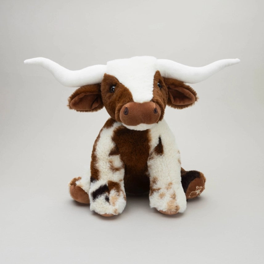 Texas Longhorn Cream Large Brown Cow Soft Toy -30cm