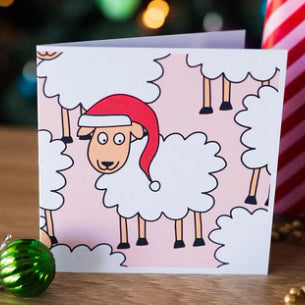 Christmas Sheep At Happy Farm - Greeting Card