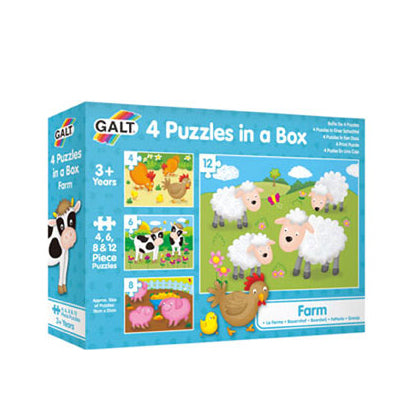 Galt - 4 Puzzles In A Box - Farm