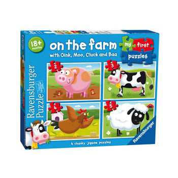 Ravensburger - On the Farm My First Puzzle 2 3 4 5pc