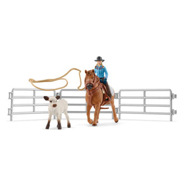 Schleich - Cowgirl Team Roping Fun