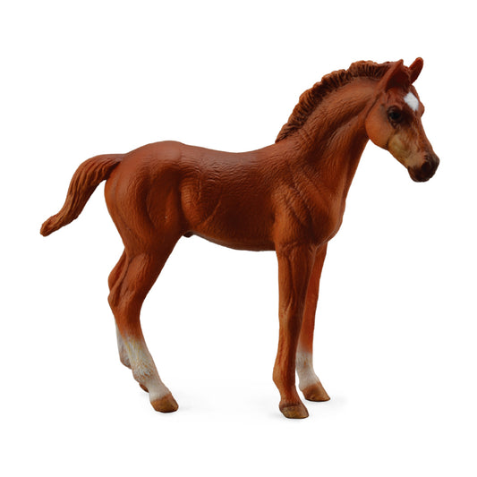 COLLECTA THOROUGHBRED FOAL STAND - CHESTNUT