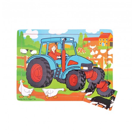 Bigjigs Toys - Medium Tray Puzzle - Tractor